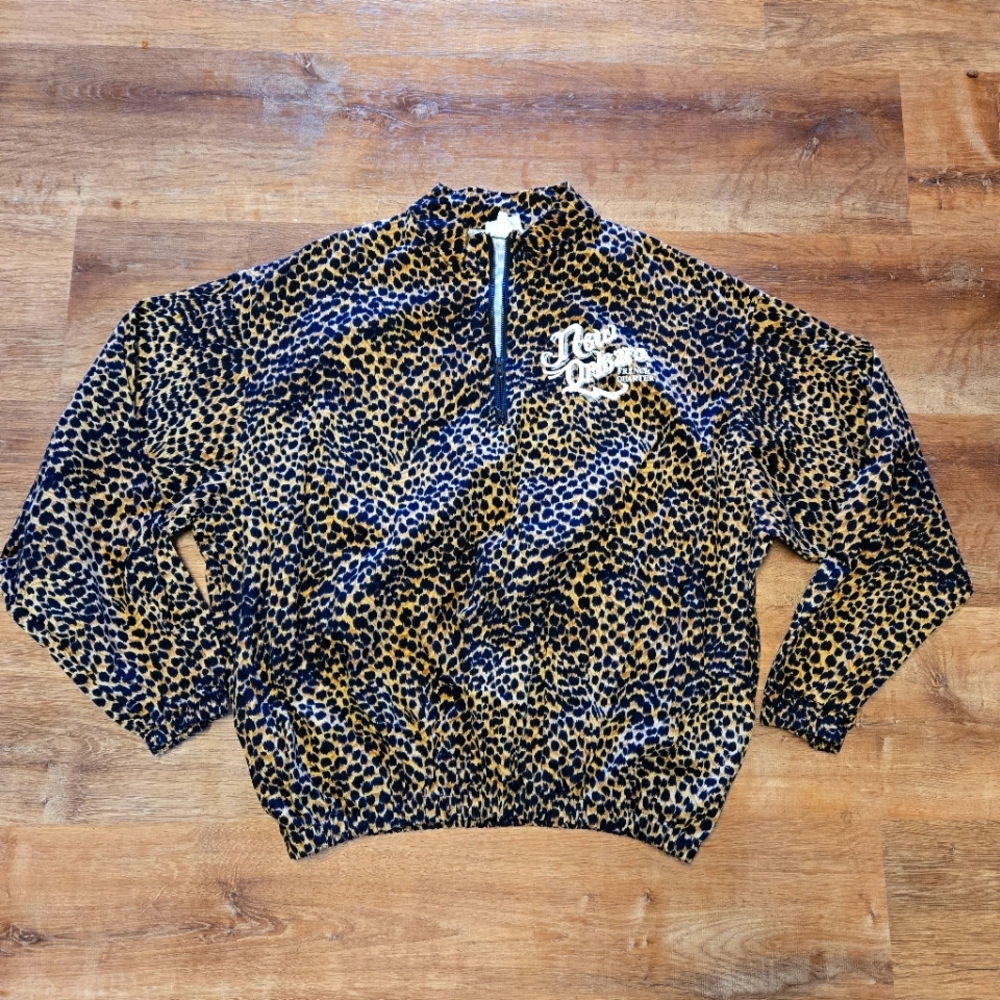 Leopard Print Half-Zip Pullover Jacket - Women's